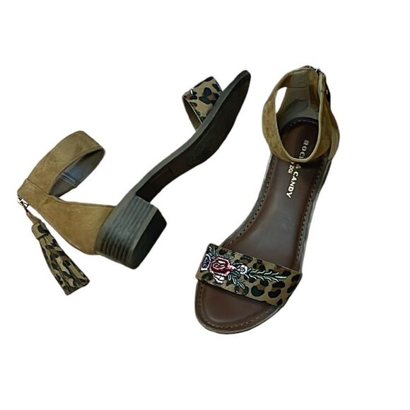 Rock & Candy by Zigi Tassled Casual Sandals, Cheetah, Flowers, 7 - Picture 1 of 7